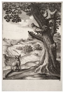 De vos en de haan door Wenceslaus Hollar